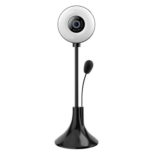 Live Cameras 4k video camera LED fill light webcam computer suitable for video chat and teleconferencing online webcam camera