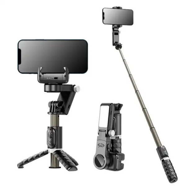 Foldable Phone Live Broadcast Flexible Portable Selfie Stick 360 Rotation wireless Selfie Stick Tripod LED with Fill Light