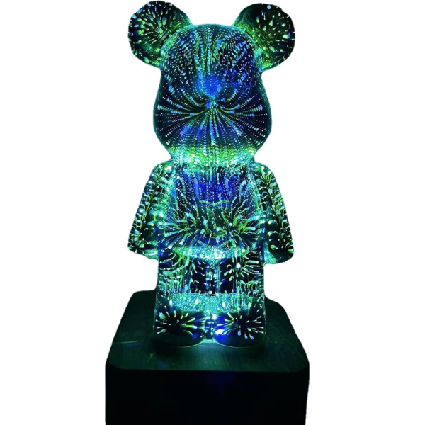 Table decorative 3d Glass Bear Night light led Lamp Atmosphere Luminous Firework living room bedroom lamp