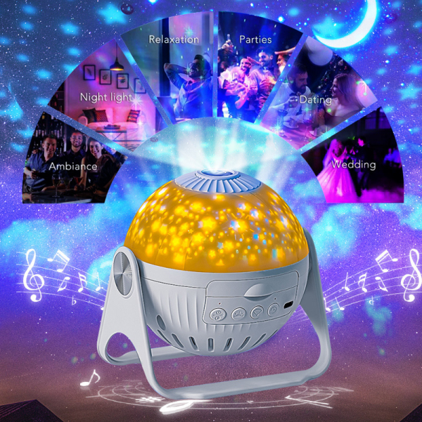 Fantastic Atmosphere Lamp USB 360 Rotation star moon Night Light Star Projector Remote Control Adjustable Night Light