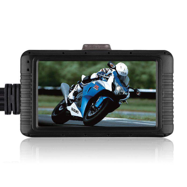 New with remote control 3.0 inch zinc alloy motorcycle car recorder HD 1080P waterproof night vision dual lens dash cam