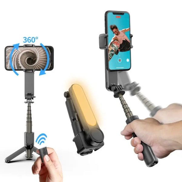 Portable Fill Lighting 360 Rotation Wireless Tripod Selfie Stick Wireless Bluetooth Tripod Flexible Selfie Stick for Smartphone