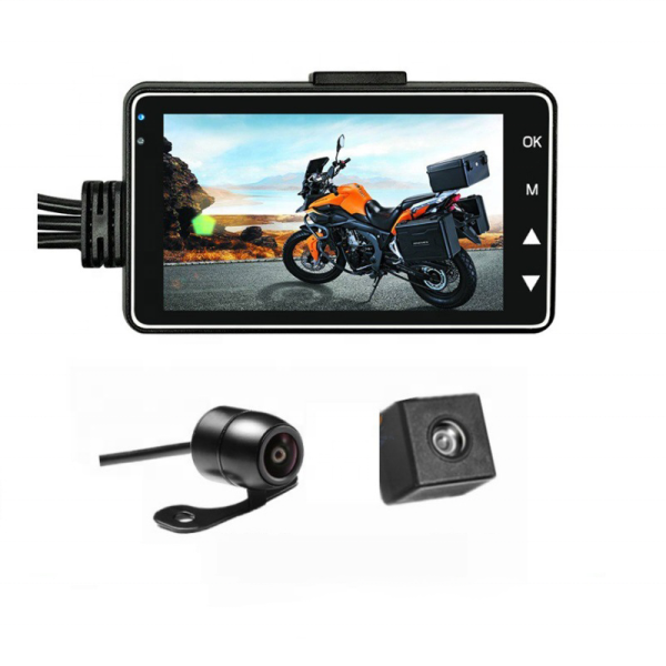 Motorcycle Tachograph 3.0-inch High-definition locomotive Split Type Night Vision Dual lens Motorbike Camera