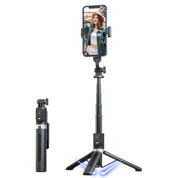 Extendable bluetooth extendable selfie stick tripod Wireless Remote Control Selfie Stick Holder Stand with fill light