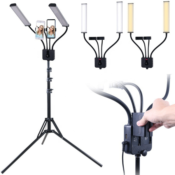 LED live light floor stand double arm fill light hose adjustable angle beauty photography professional photography lights