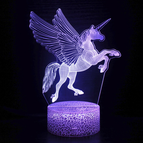 3D Unicorns Night Light  Acrylic Custom Photo Creative Lamparas Children Room Table Desk Base USB LED