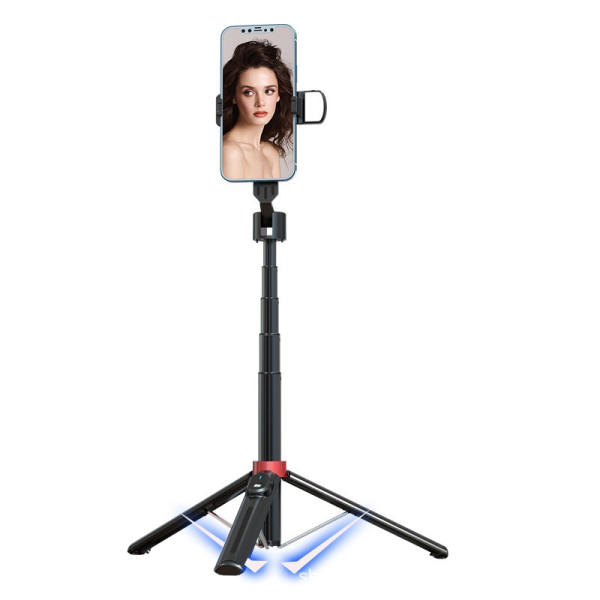 Bluetooth tripod 360 rotating tripod stand selfie stick for phone with light Anti-Shake Selfie Video Stabilizer